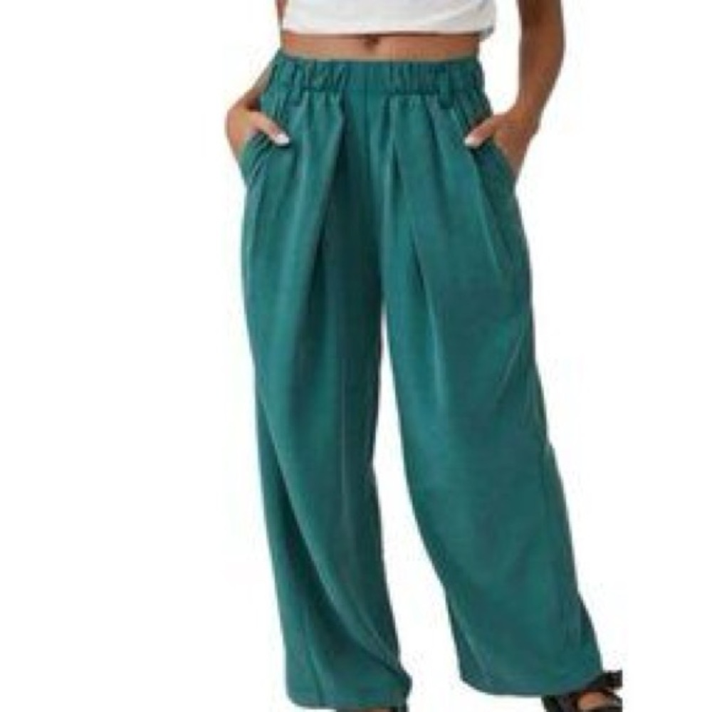 Free People Nothin to say wide  Leg Green Trousers